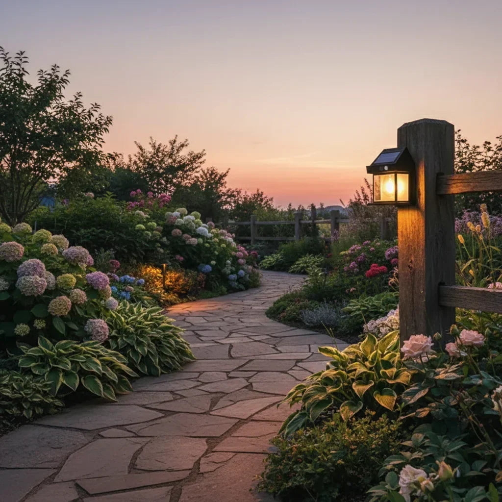 Lampe solaire LED pour jardin, vue principale